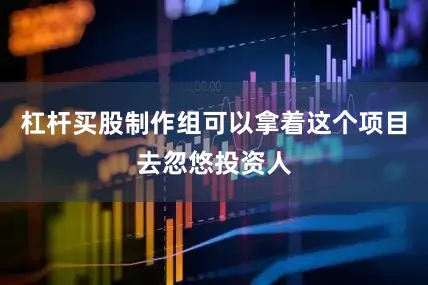 杠杆买股制作组可以拿着这个项目去忽悠投资人